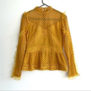 INA NWOT Size S Open-Stitched Yellow Top